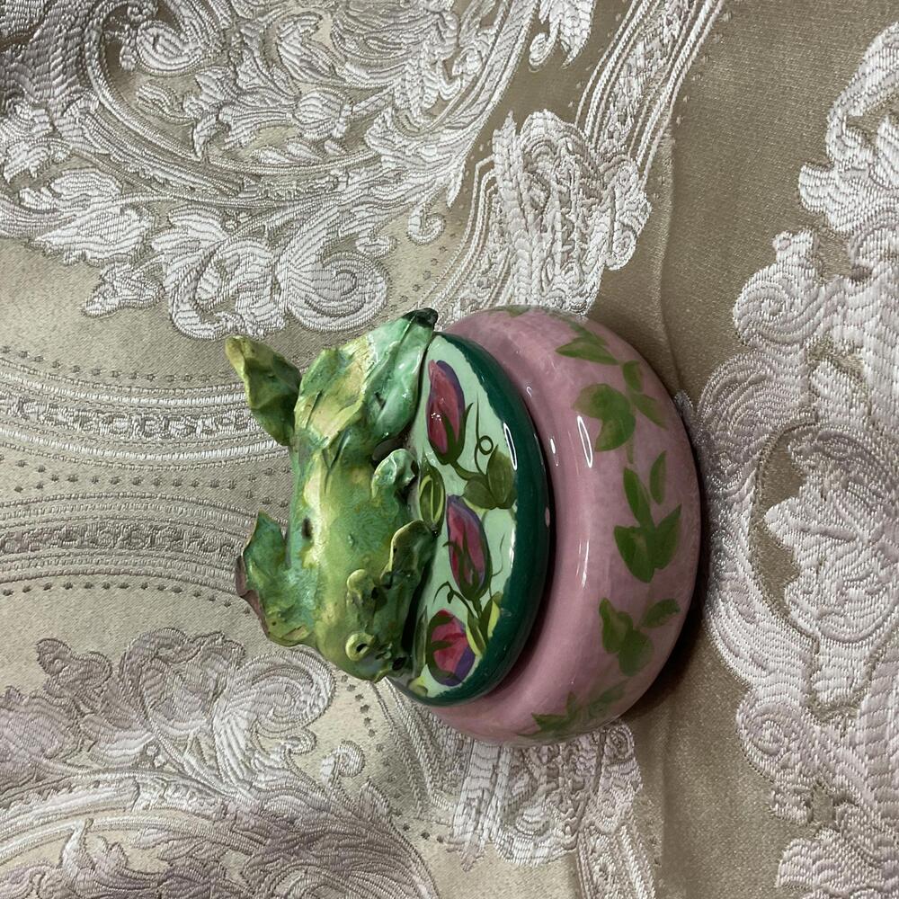 Lesal Hand-Painted Pottery Decorative Storage Jar with Lid